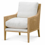 Ayala Rattan Arm Chair - Ivory White Boucle Armchair Chic-Core   