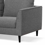 Kavan 2 Seater Fabric Sofa - Graphite Grey with Black Leg Sofa K Sofa-Core   