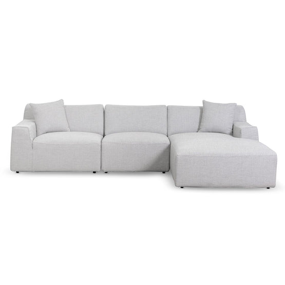 Marlin 3 Seater Right Chaise Fabric Sofa - Passive Grey Chaise Lounge Yay Sofa-Core   