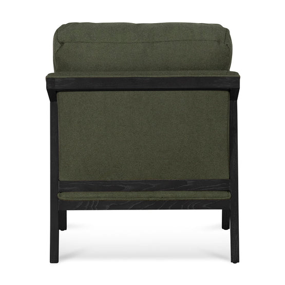 Roland Green Fabric Lounge Chair - Black Frame Armchair Nicki-Core   