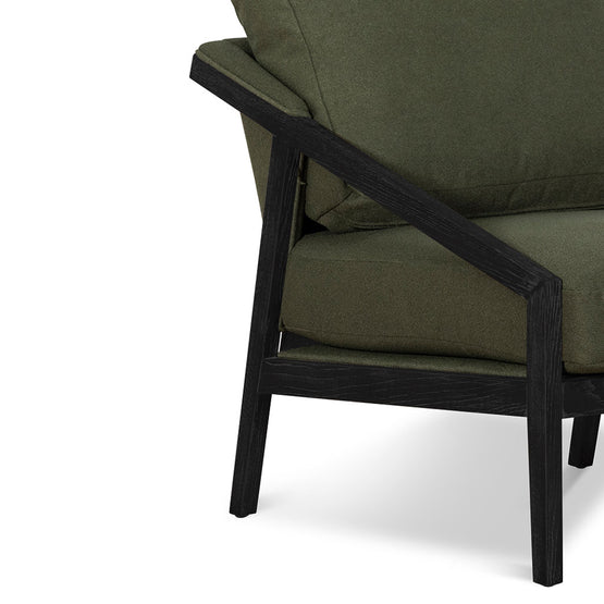 Roland Green Fabric Lounge Chair - Black Frame Armchair Nicki-Core   