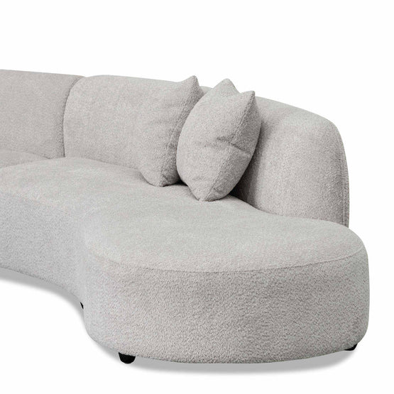 Carissa Right Chaise Sofa - Light Grey Fleece Chaise Lounge Casa-Core   