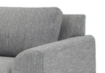 Sonia 3 Seater Left Chaise Fabric Sofa - Graphite Grey with Black Legs Chaise Lounge Original Sofa-Core   