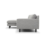 Sonia 3 Seater Left Chaise Fabric Sofa - Graphite Grey with Black Legs Chaise Lounge Original Sofa-Core   