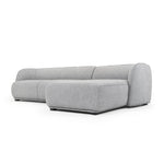Troy 3 Seater Right Chaise Fabric Sofa - Graphite Grey Chaise Lounge Original Sofa-Core   
