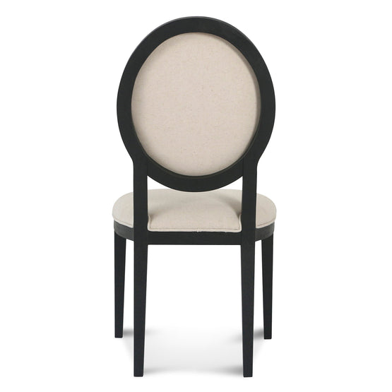 Set of 2 - Lula Light Beige Fabric Dining Chair - Black Frame Dining Chair LJ-Core   