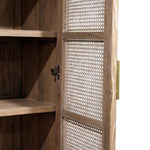 Marta 2 Door Timber & Rattan Cabinet - Natural Shelves Huds-Local   