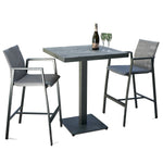 Memphis 80cm Ceramic Outdoor Bar Table - Charcoal Outdoor Table Melting-Local   