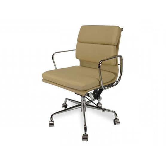 Ashton Low Back Office Chair - Light Brown Leather Office Chair Yus Furniture-Core   
