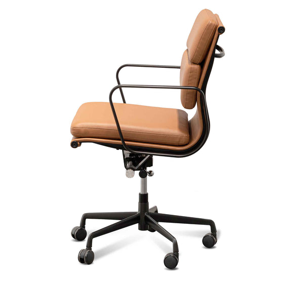 Ashton Low Back Office Chair - Saddle Tan in Black Frame Office Chair Yus Furniture-Core   