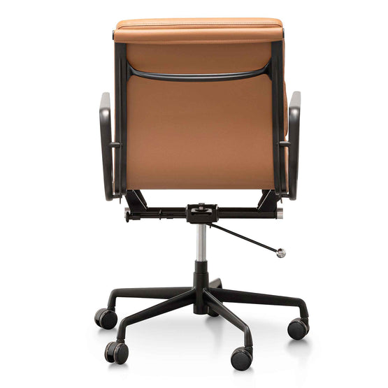 Ashton Low Back Office Chair - Saddle Tan in Black Frame Office Chair Yus Furniture-Core   