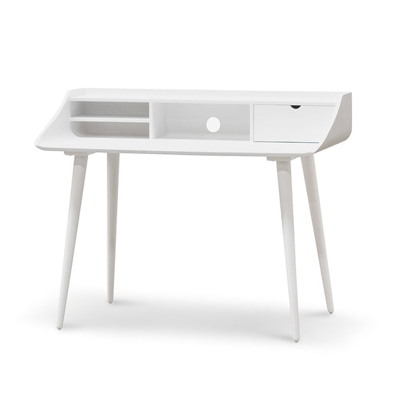 Ex Display - Reyansh Wooden Home Office Desk - Full White Home Office Desk Drake-Core   