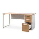 Halo 1 Seater Office Desk - Natural and White Office Desk Sun Desk-Core   