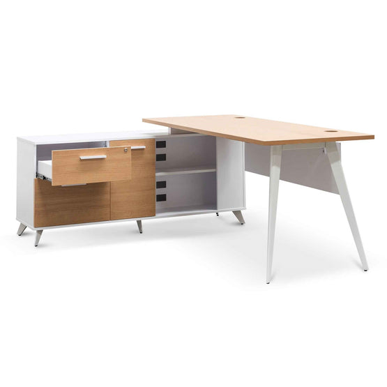 Stylus 160cm Left Return Executive Office Desk - Natural Office Desk Sun Desk-Core   