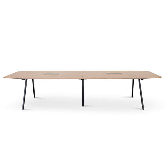 Vogue 3.6m Boardroom Meeting Table - Natural Top With Black Legs Meeting Table Sun Desk-Core   