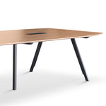 Vogue 3.6m Boardroom Meeting Table - Natural Top With Black Legs Meeting Table Sun Desk-Core   