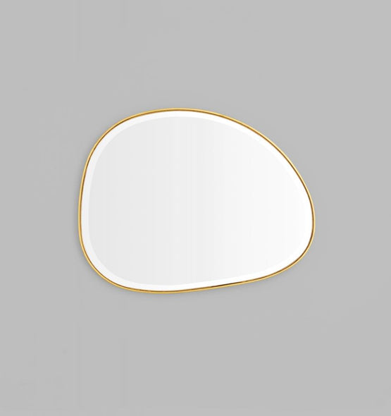 Pebble 70cm Organic Shaped Mirror - Brass Mirror Warran-Local   