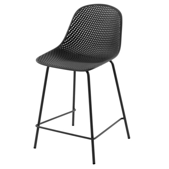 Quinby Outdoor Bar Stool - Black Bar Stool The Form-Local   