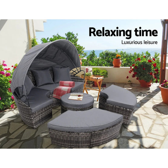 Dreobe Outdoor Day Bed Round Sofa - Grey Day Bed Aim WS-Local   