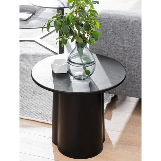 Polly Round Side Table - Black Bedside Table Swady-Core   