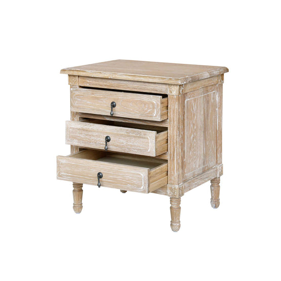 Paola French Provincial 3 Drawer Bedside Table Bedside Table Flex-Local   