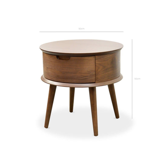 Asta Scandinavian Side Table - Walnut Bedside Table VN-Core   