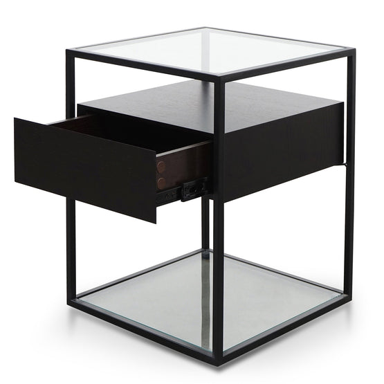 Norman Scandinavian Metal Frame Side Table - Full Black Bedside Table IGGY-Core   