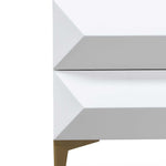 Olson Wooden Side Table - White with Gold Legs Bedside Table IGGY-Core   