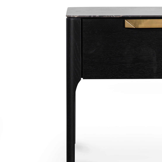 Allison Bedside Table - Black with Porcelain Marble Top Bedside Table Century-Core   