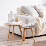 Meza Nested Side Table - Natural with Rattan Top Side Table KD-Core   