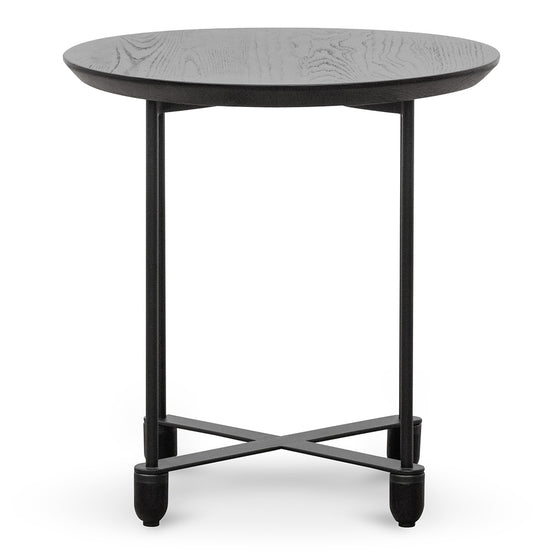 Keneth Wooden Top Side Table - Full Black Side Table M-Sun-Core   