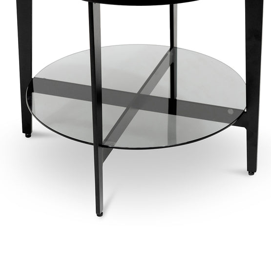 Lucile Round Side Table - Black Bedside Table IGGY-Core   