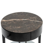 Lucile Round Side Table - Black Bedside Table IGGY-Core   