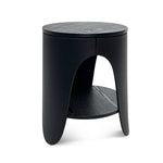 Jackson Round Side Table - Full Black Bedside Table Swady-Core   