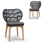 Set of 2 - Jorge Outdoor Dining Chair - Anthracite Grey Cushion Outdoor Chair Eminem-Core   