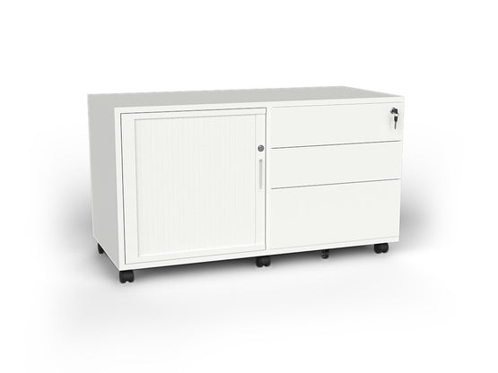 Agile Tambour Drawer White - Left Hand Pedestal OLGY-Local   