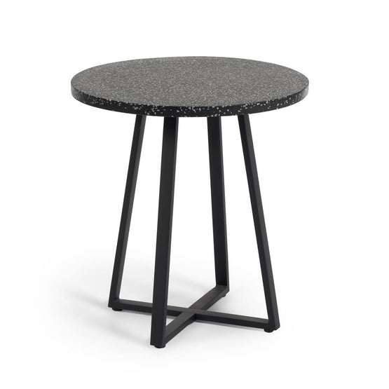Tierra Outdoor Terrazzo Side Table - Black Outdoor Table The Form-Local   