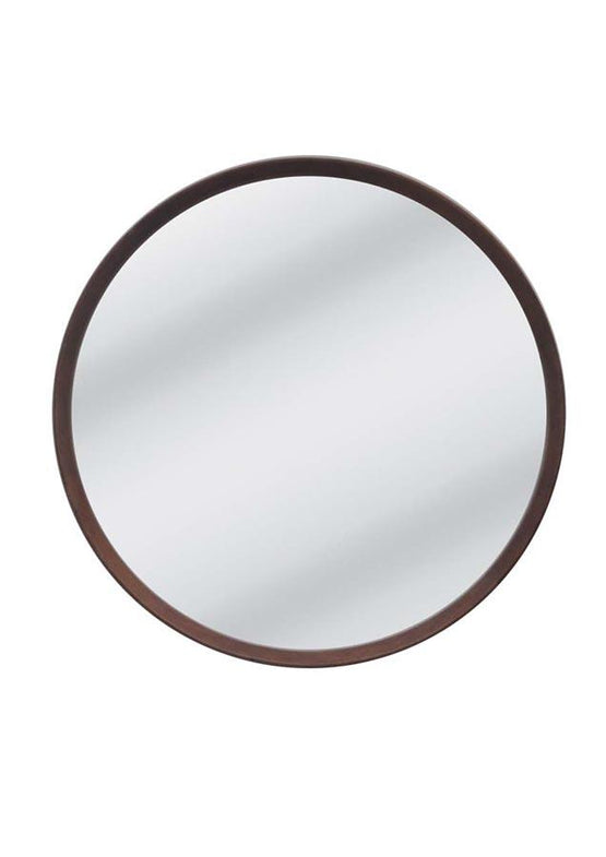 Anderson Walnut 84cm Round Mirror - Natural Mirror Trendy-Local   