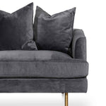 Andre 3 Seater Sofa - Cosmic Grey velvet with Brushed Gold Legs Sofa Casa-Core   