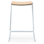 Apollo Bar Stool With Natural Timber Seat - White Frame Bar Stool New Home-Core   