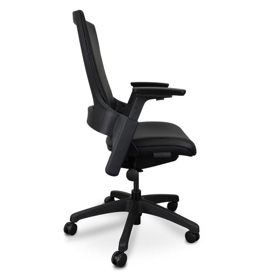 Atlas Ergonomic Office Chair - Black Leather Office Chair Unicorn-Core   