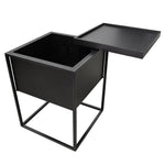 Cane Scandinavian Side Table - Black Bedside Table IGGY-Core   