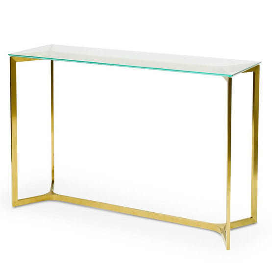 Cannon 1.2m Glass Console Table - Gold Base Console Table K Steel-Core   