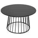 Carmella Round Side Table Set - Black Oak Side Table KD-Core   
