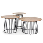 Carmella Side Table Set - Natural - Black Side Table KD-Core   