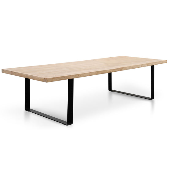 Dalton Reclaimed Elm Wood Dining Table 3m - Rustic Natural - Thick Top Dining Table Reclaimed-Core   