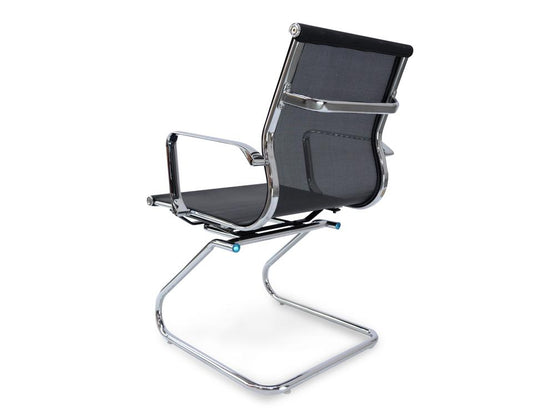 Charlie Visitor Office Chair - Black Mesh Office Chair Yus Furniture-Core   