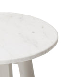 Enkel Oval Marble Side Table - Mist White Side Table Warran-Local   
