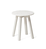 Enkel Oval Marble Side Table - Mist White Side Table Warran-Local   