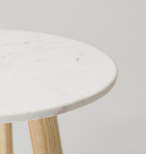 Enkel Oval Marble Side Table - Natural Side Table Warran-Local   